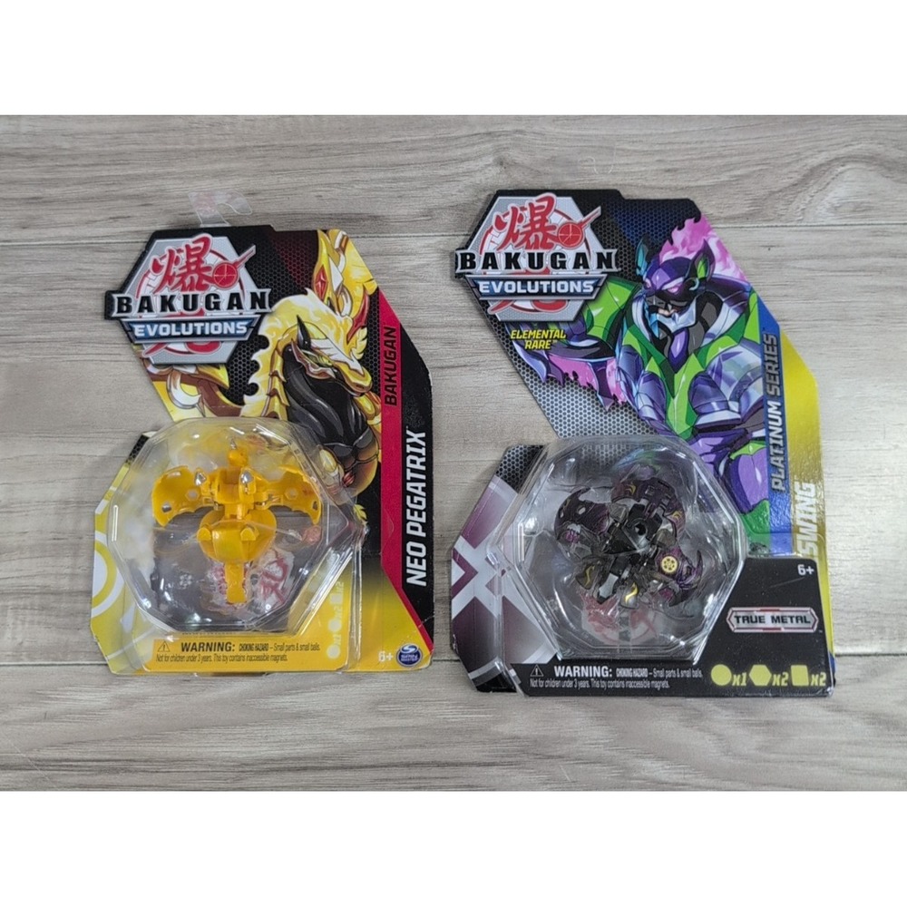 Bakugan Evolutions Platinum Series True Metal Griswing & Neo Pegatrix Figures